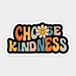 Choose Kindness Retro Groovy Daisy Be Kind Inspirational Sticker